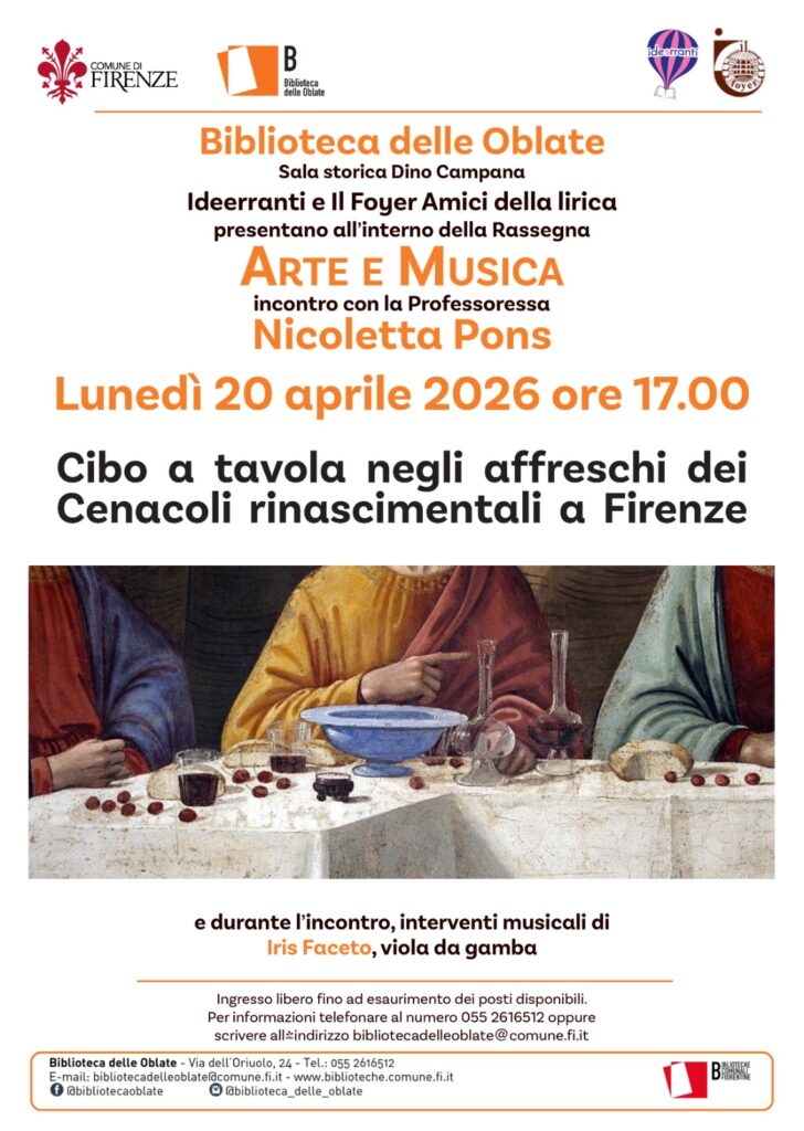 “Cibo a tavola negli affreschi dei Cenacoli rinascimentali a Firenze”
